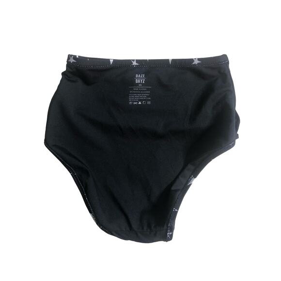 NEW Daze Dayz starry night high waisted brief bikini bottom black white sz XS - Picture 4 of 5